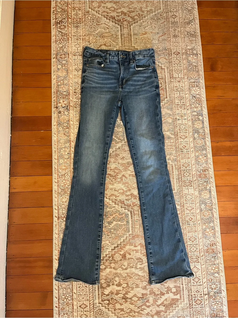 American Eagle Outfitters Women's Dark Blue Flare Jeans - Picture 1 of 5